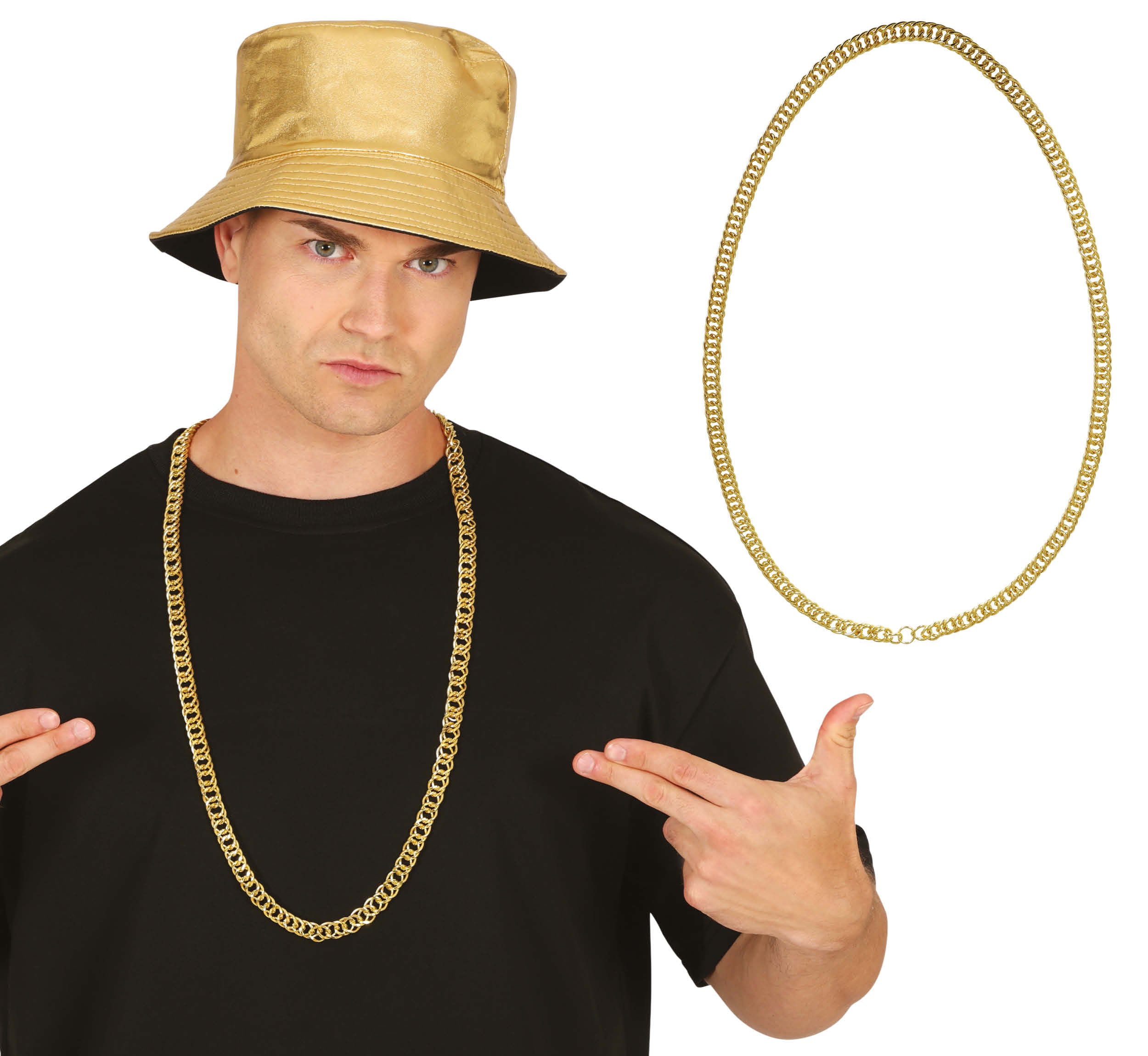 GP27218 – Wüstenprinz Karneval Kette 90s Look – Farbe: Gold