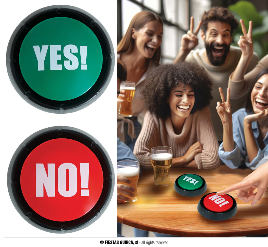 Buzzer Tasten 9 cm YES und NO Partyspiel