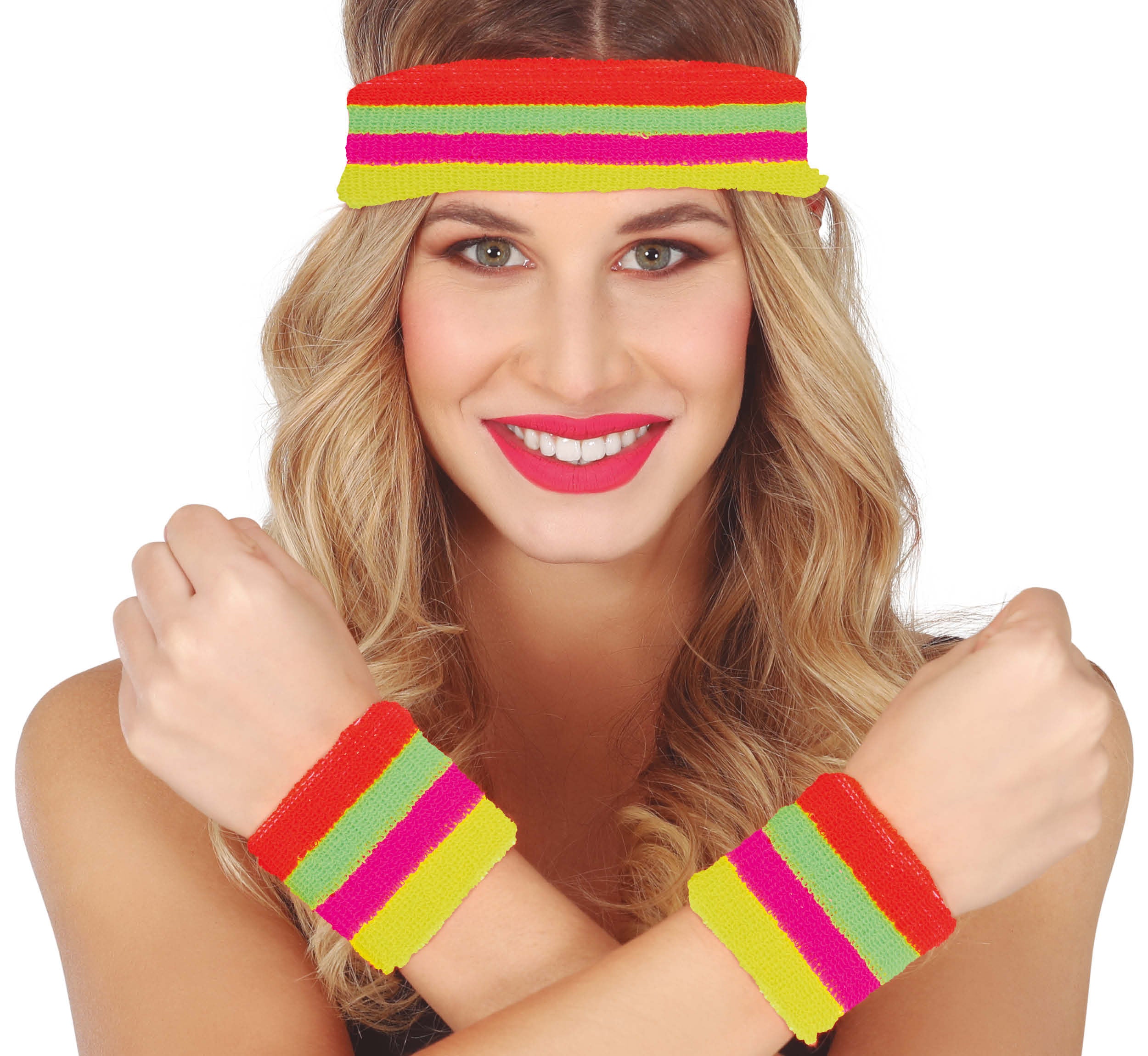 GP27243 – 80s Retro Neon Stirnband Sport – Größe: Standard
