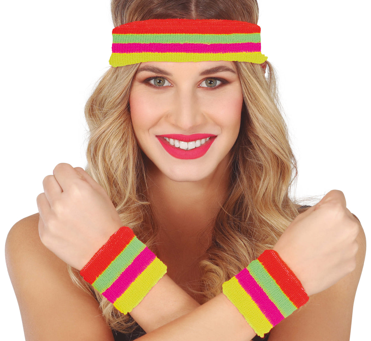 GP27243 – 80s Retro Neon Stirnband Sport – Größe: Standard
