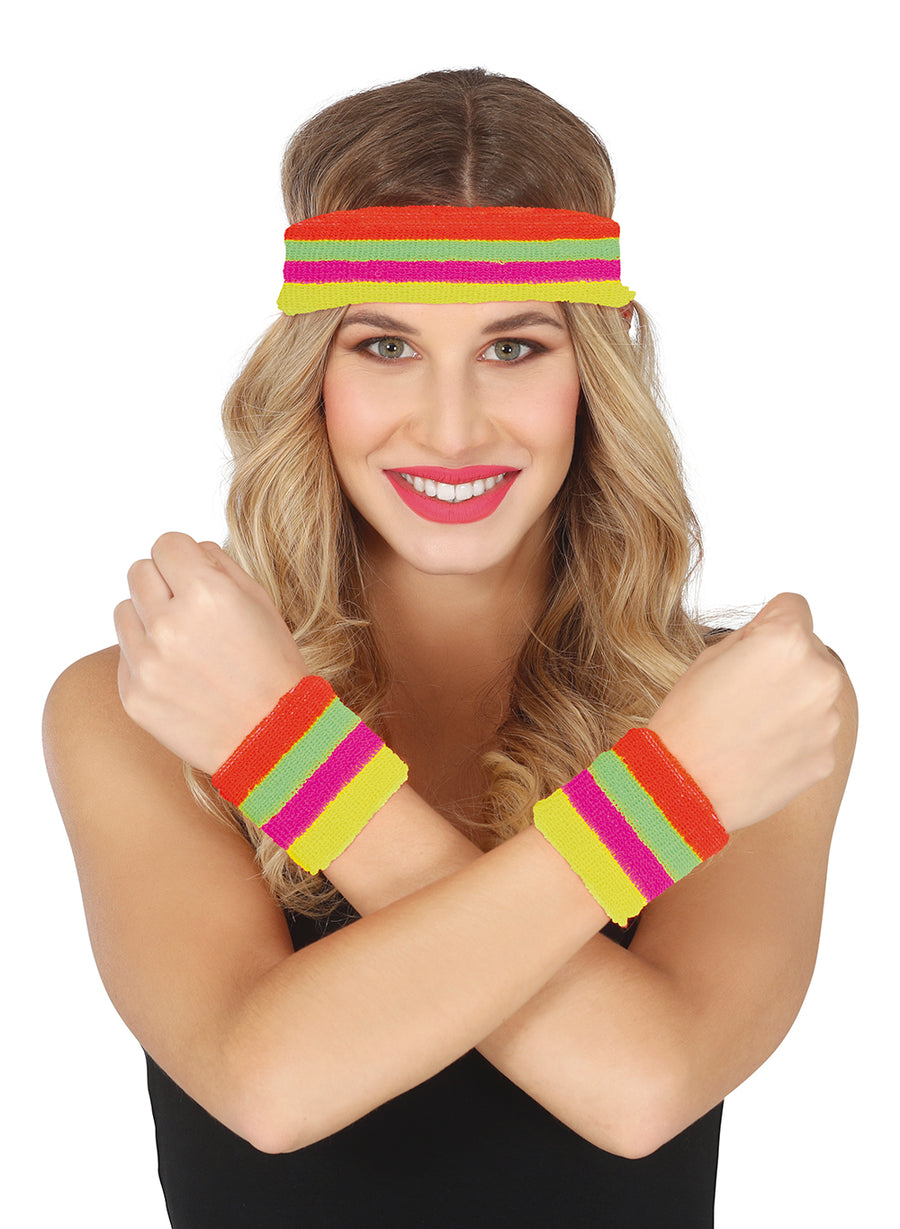 GP27243 – 80s Retro Neon Stirnband Sport – Größe: Standard, Ansicht 2