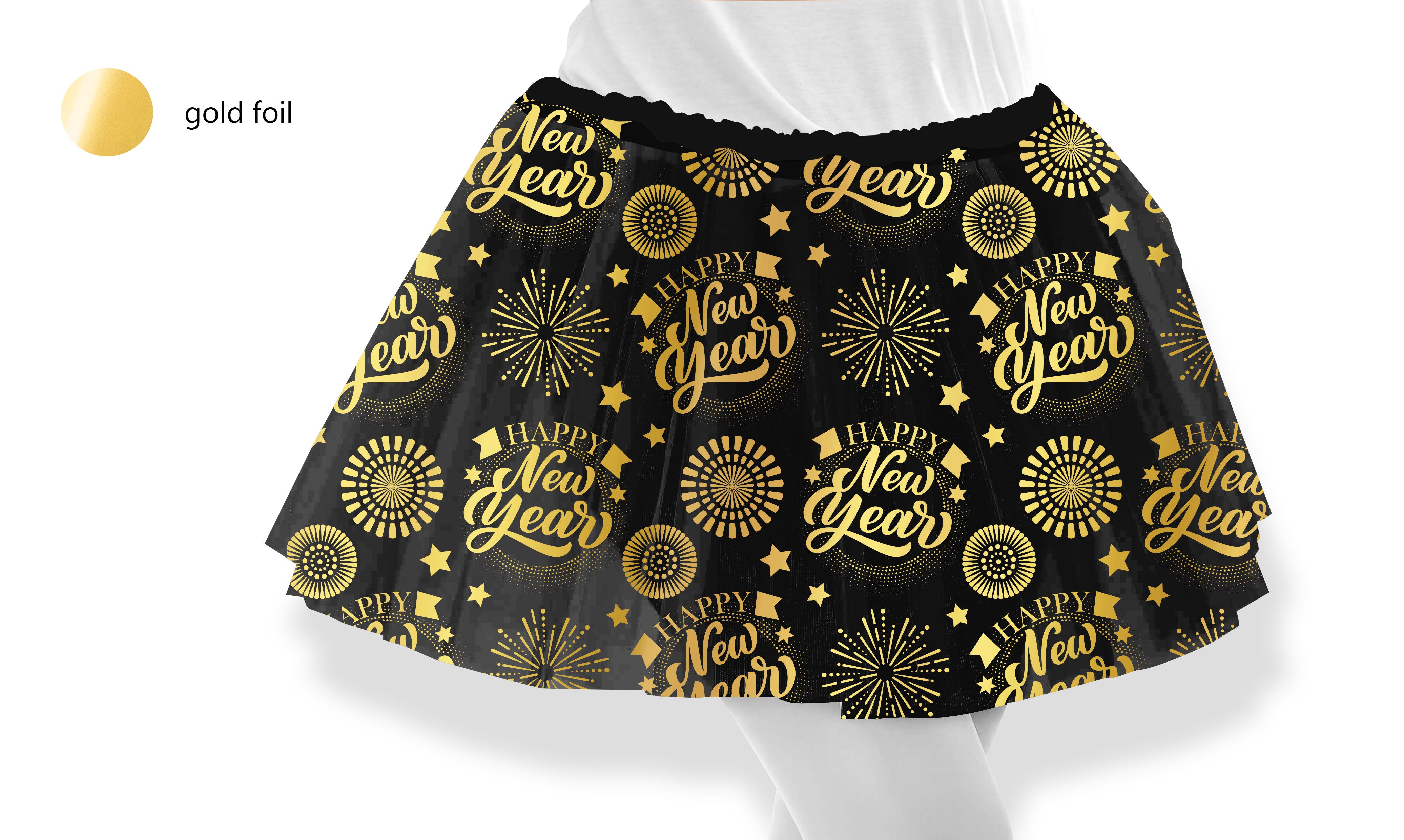 GP27258 – Silvester Tutu Schwarz Gold Glitzer – Farbe: Schwarz / Gold