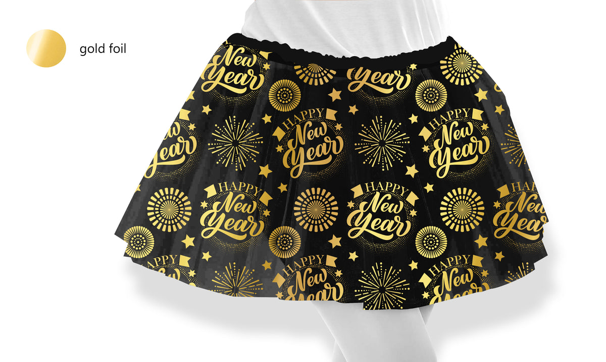 GP27258 – Silvester Tutu Schwarz Gold Glitzer – Farbe: Schwarz / Gold