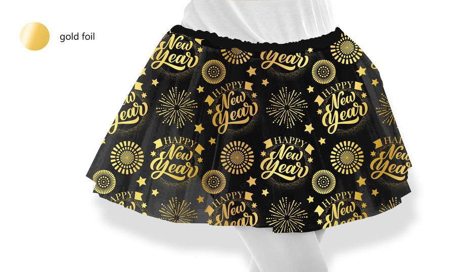 Silvester Tutu für Mädchen 30 cm schwarz gold