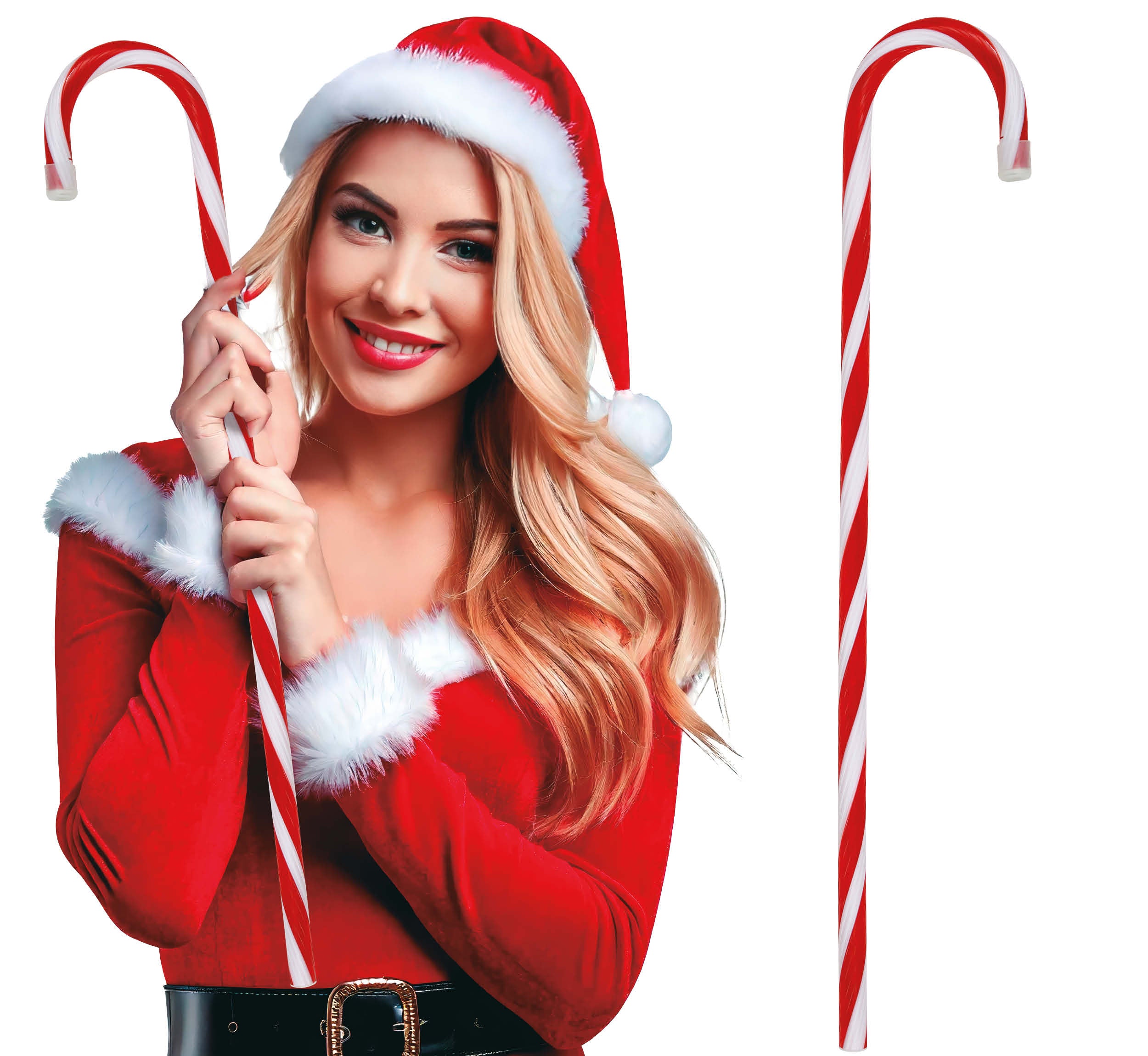 GP27265 – Weihnachten Zuckerrohr Dekoration – Farbe: Rot / Weiß