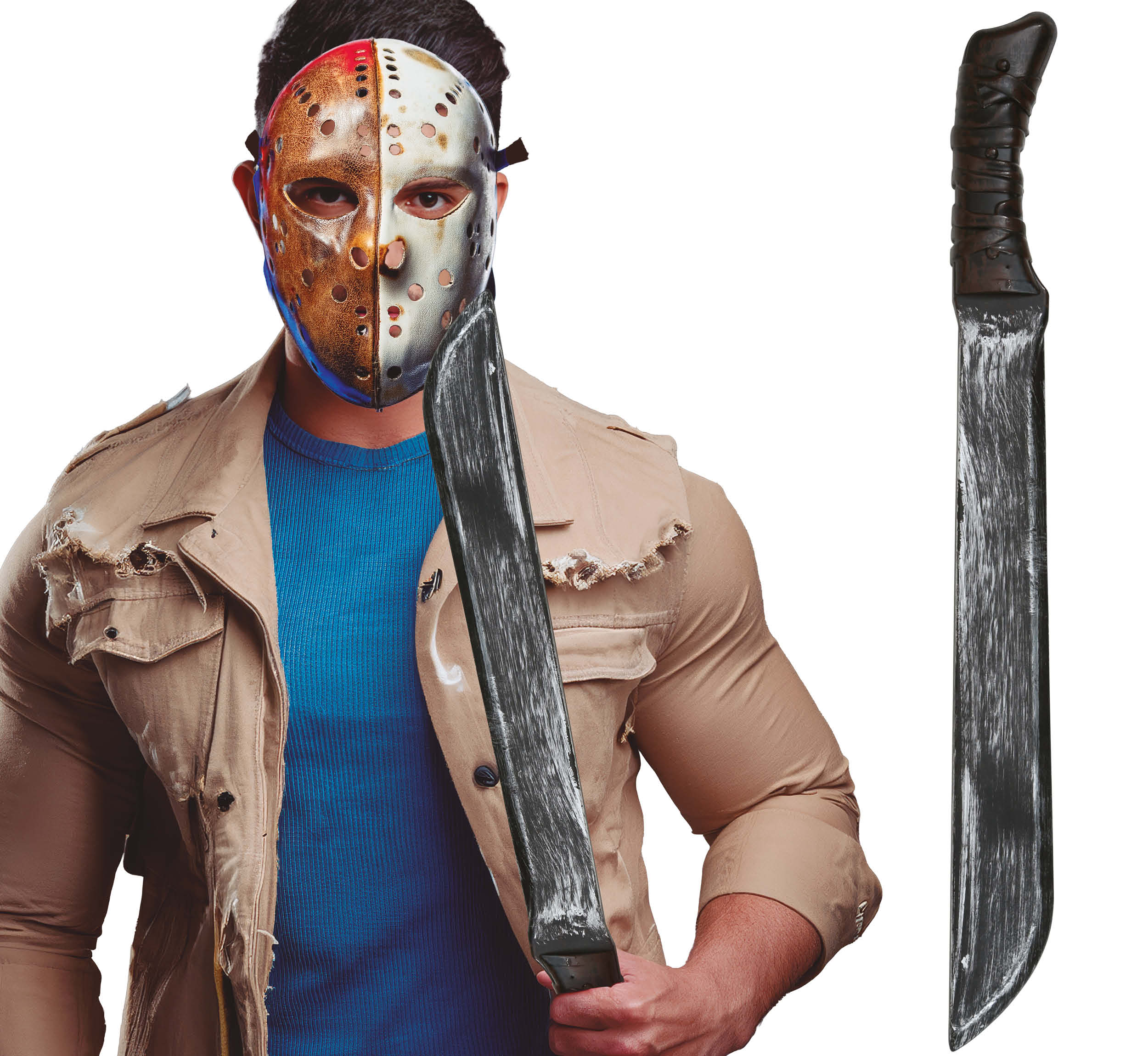 GP27269 – Halloween Machete Kostümaccessoire – Farbe: Silber / Schwarz