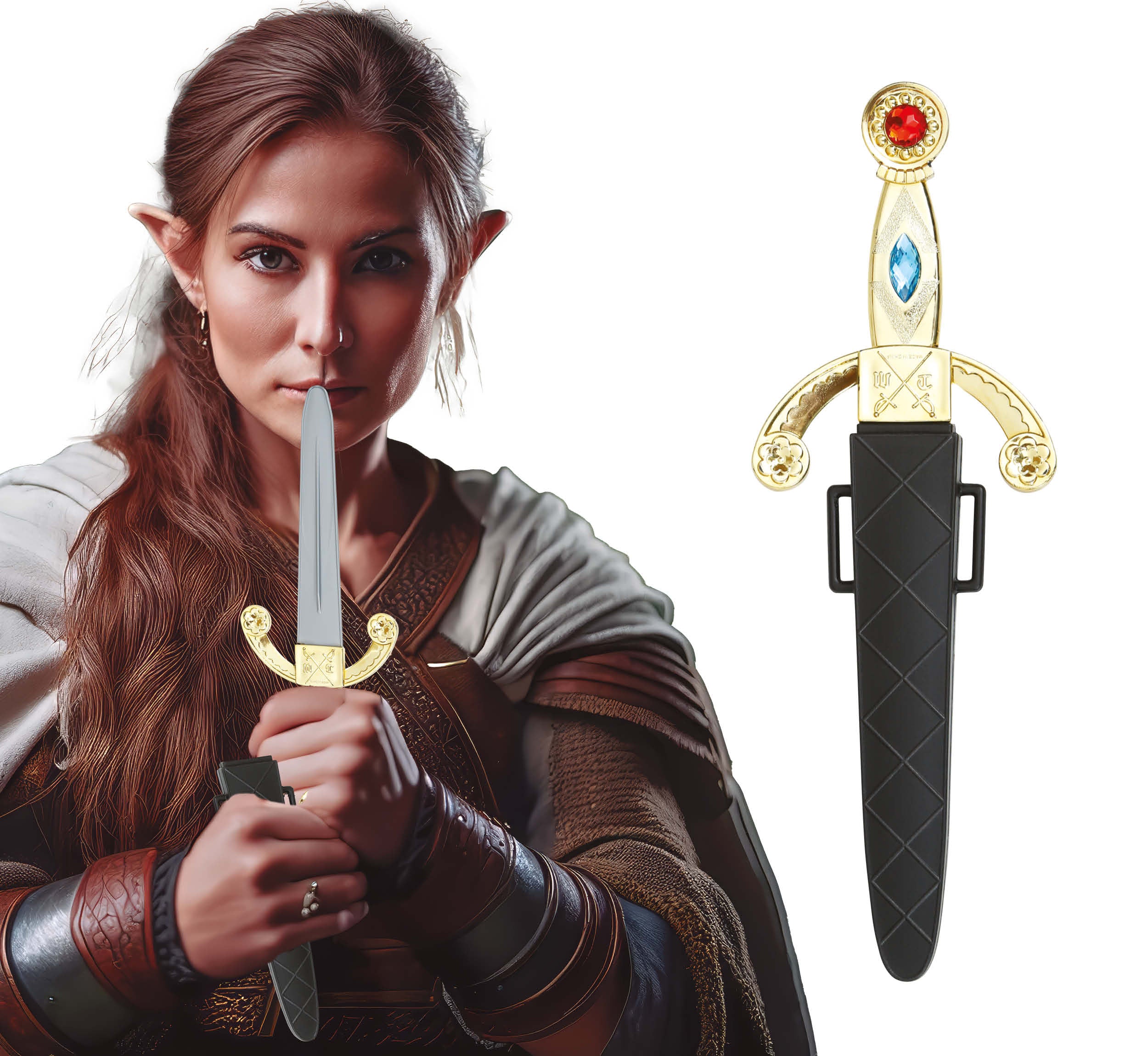 GP27271 – Prinzessin Mittelalterliche Dagger – Farbe: Gold / Schwarz