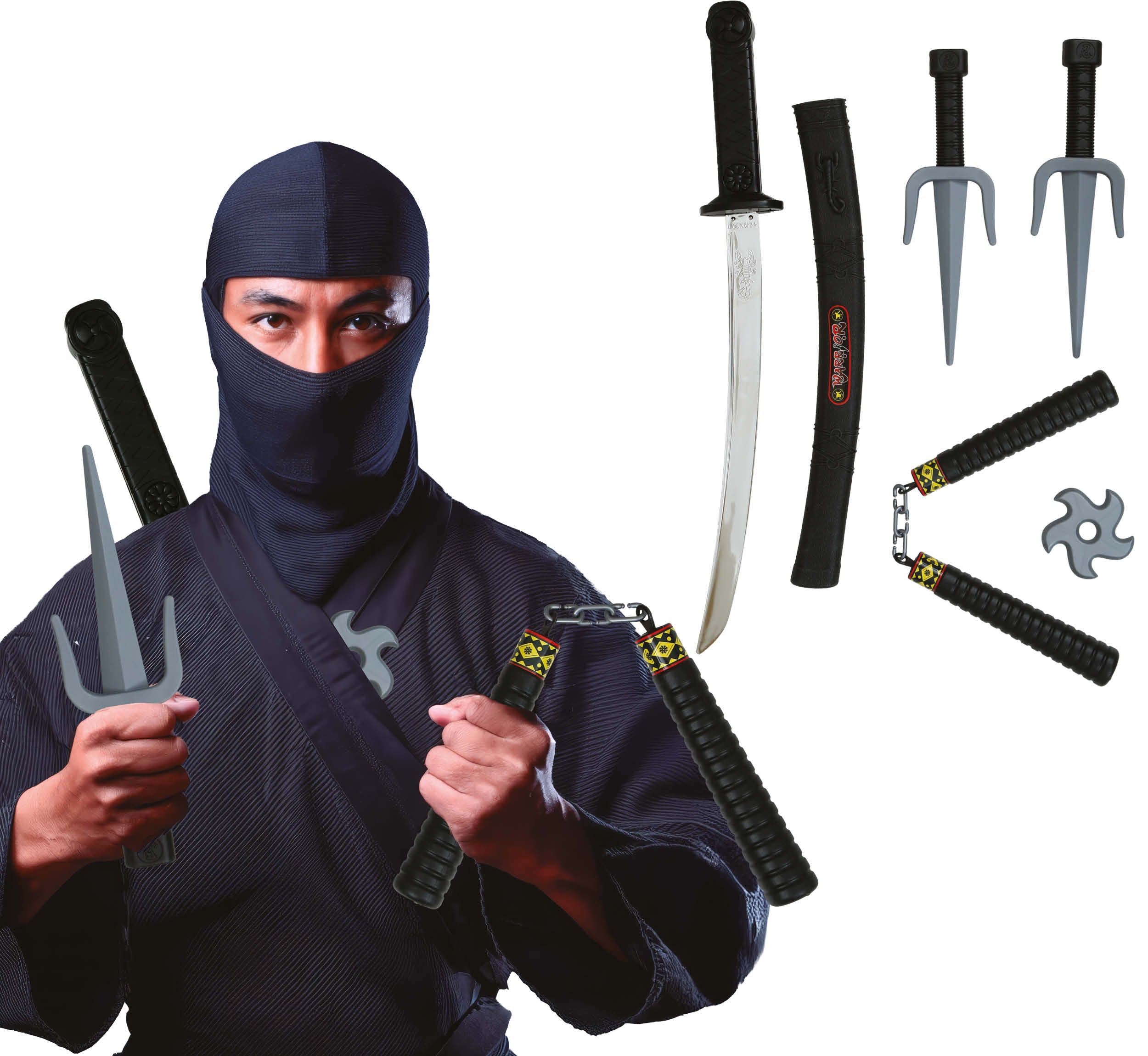 GP27279 – Ninja Krieger Accessoires Set Samurai – Größe: Standard