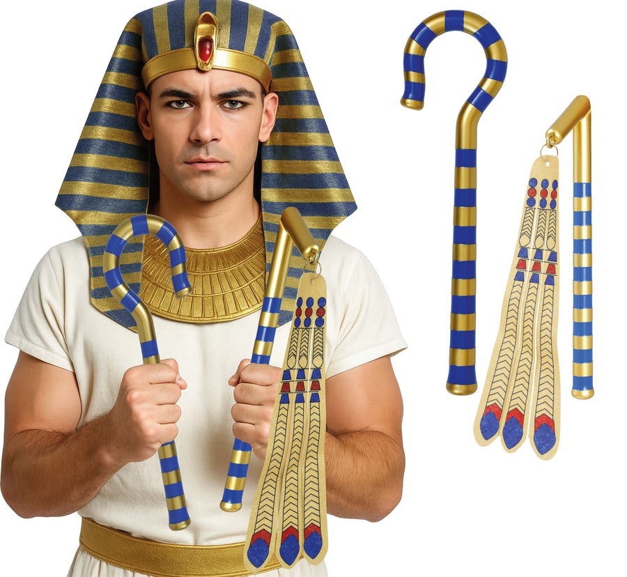Pharao Zepter Set für Erwachsene 35 cm 2 teilig
