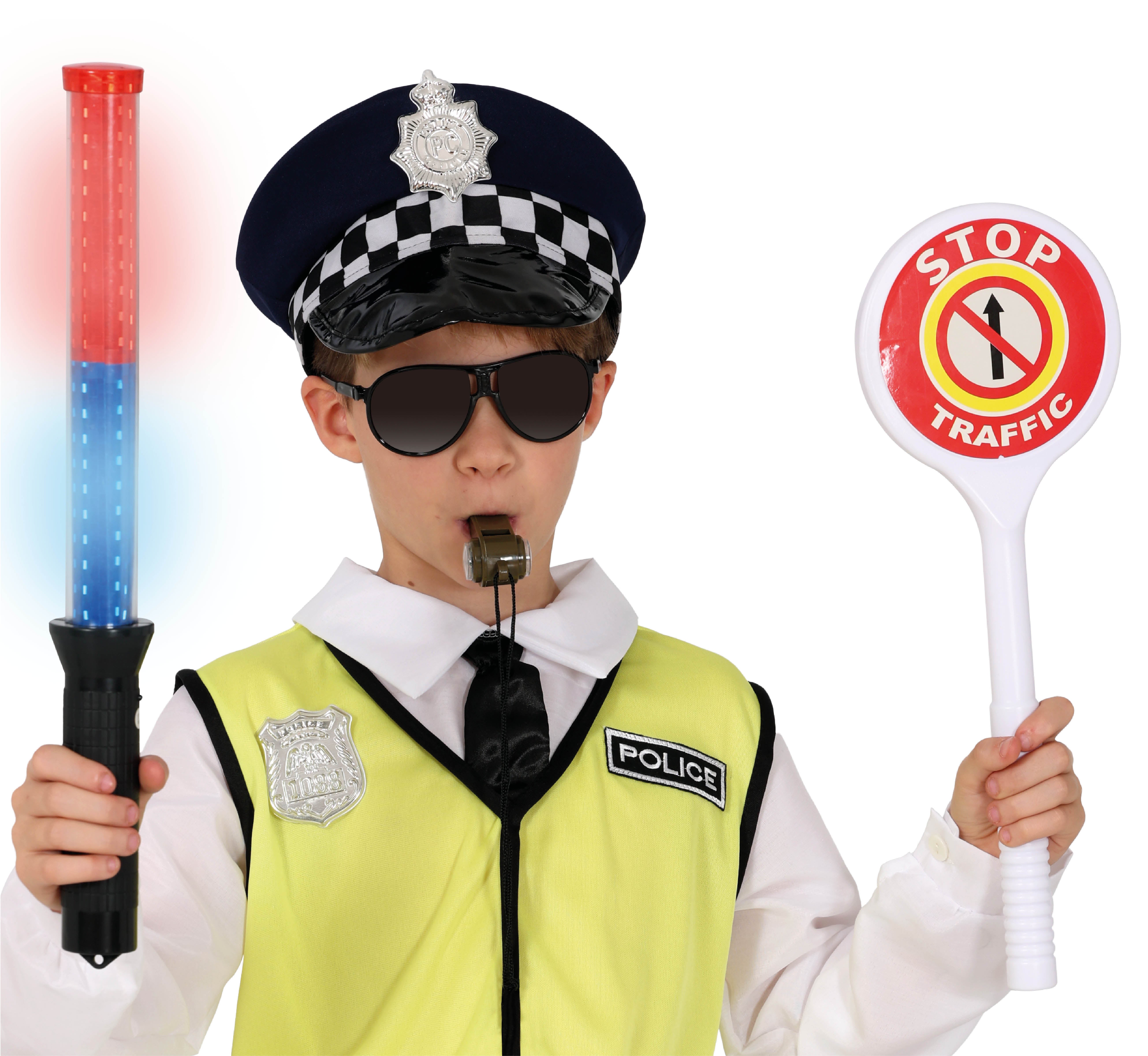 GP27296 – Polizei Karneval Kostümset Polizeiaccessoires – Farbe: Mehrfarbig