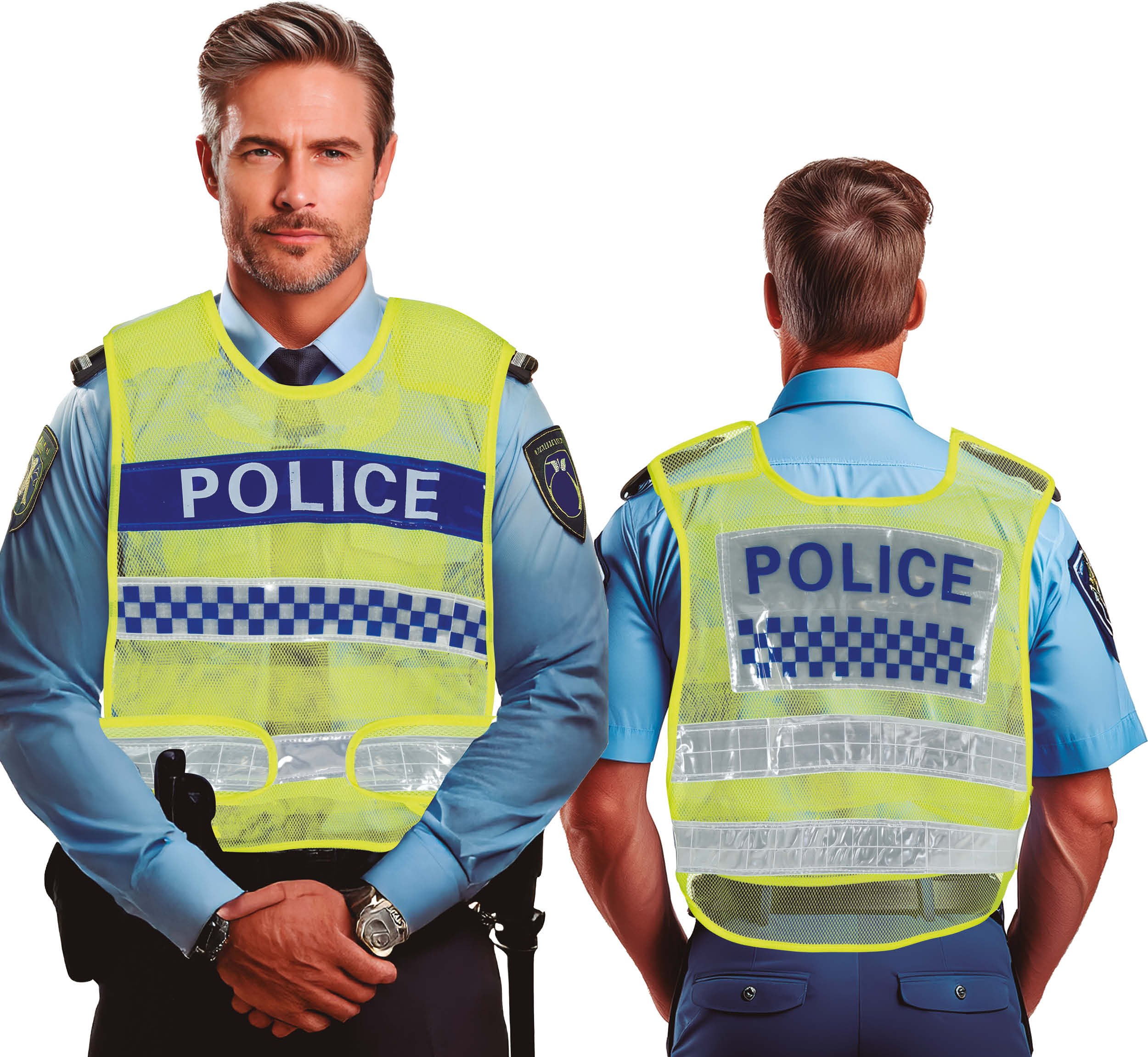 GP27297 – Polizei Kostüm Faschingsweste – Farbe: Gelb