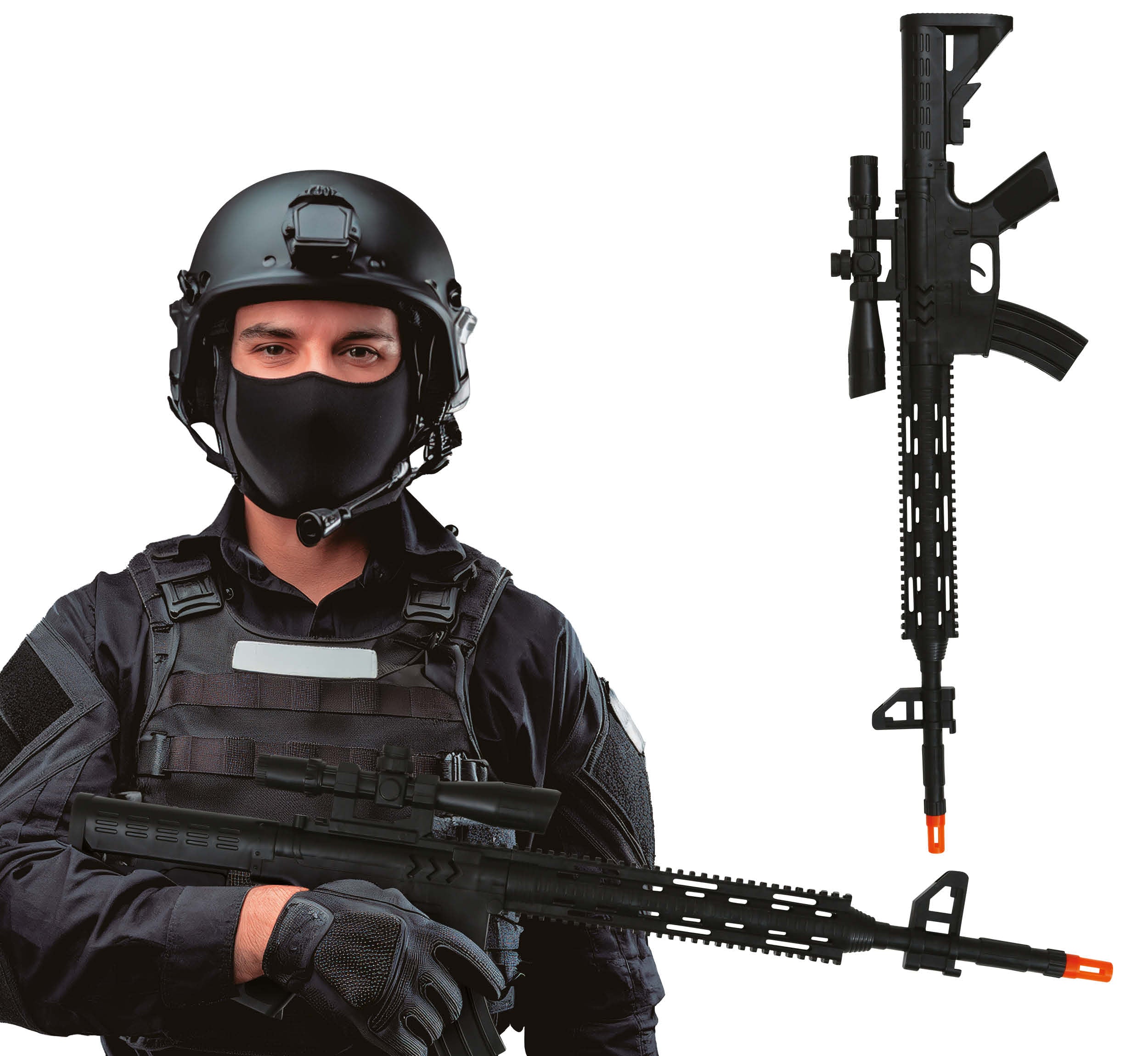 GP27300 – Militär Karneval Ausrüstung Taktisches Gewehr – Farbe: Schwarz