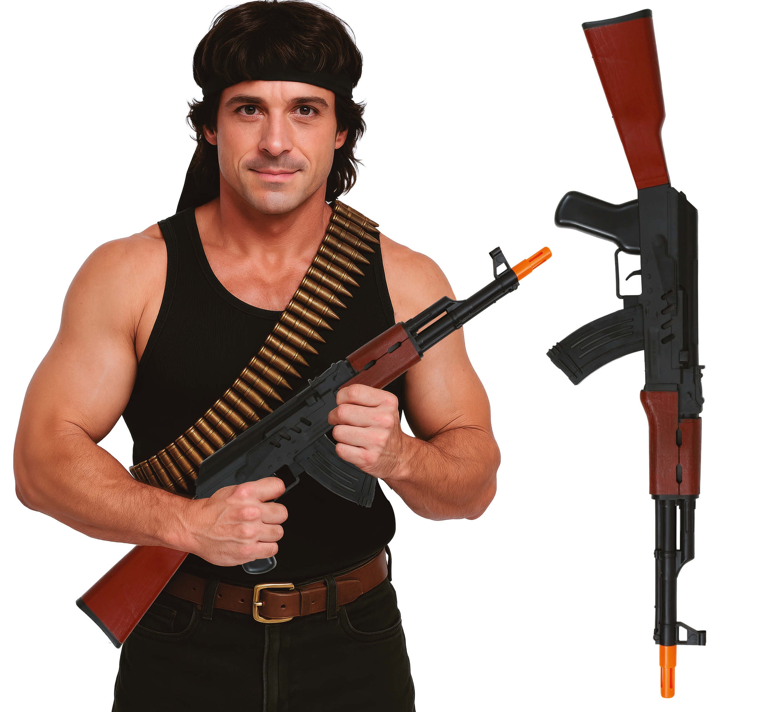 GP27302 – Militärisches Kostümgewehr Karneval – Farbe: Schwarz / Braun