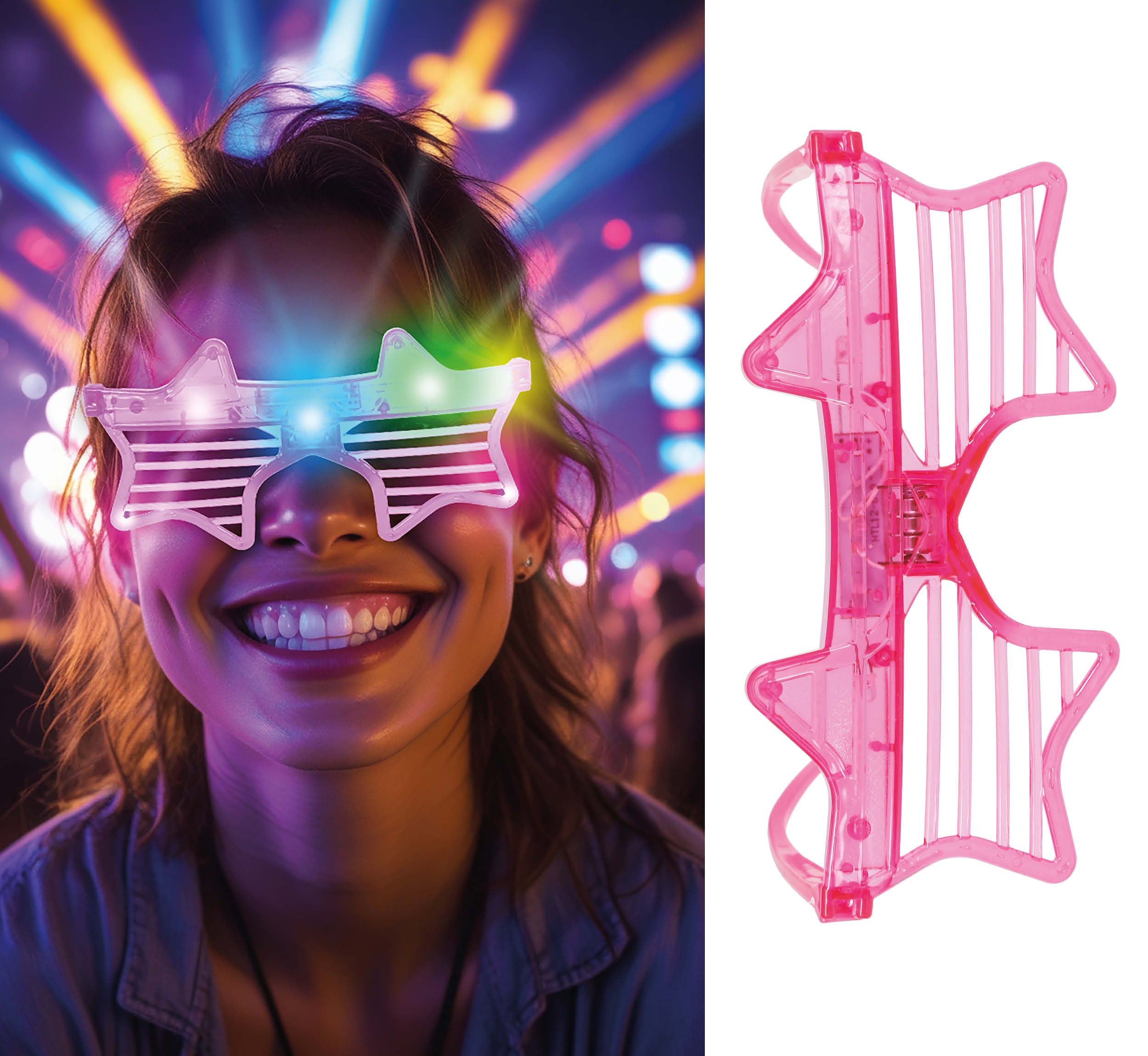 GP27323 – Karnevalsglanz Partybrillen Sternform – Farbe: Mehrfarbig