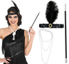 GP27335 – 20S Flapper Kopfschmuck Perlenkette – Farbe: Weiß / Schwarz