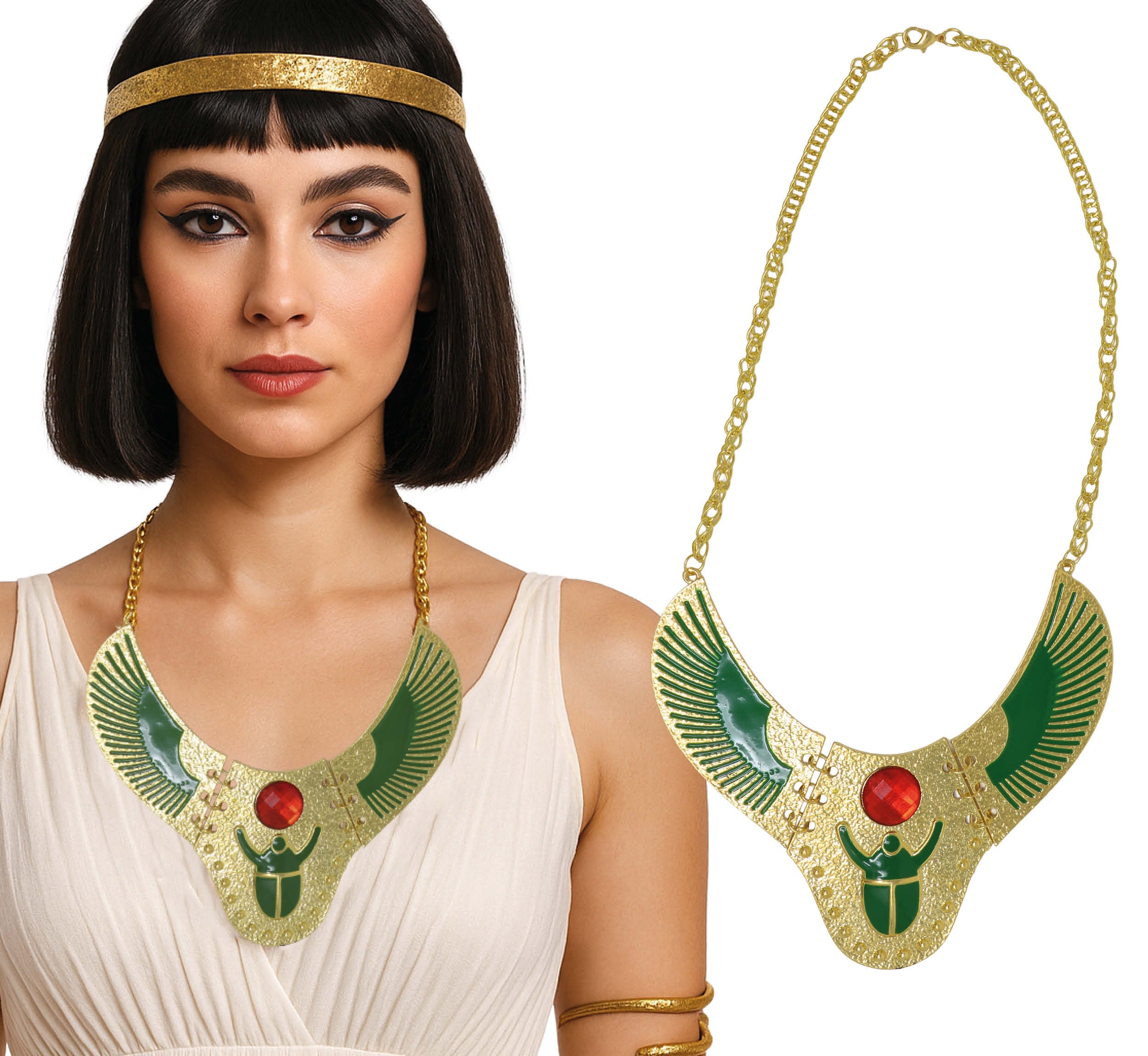 GP27341 – Aegyptischer Schmuck Kette Pharao – Farbe: Mehrfarbig