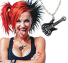 GP27342 – Disco Gitarren Amulett Karneval Rock – Farbe: Schwarz / Silber