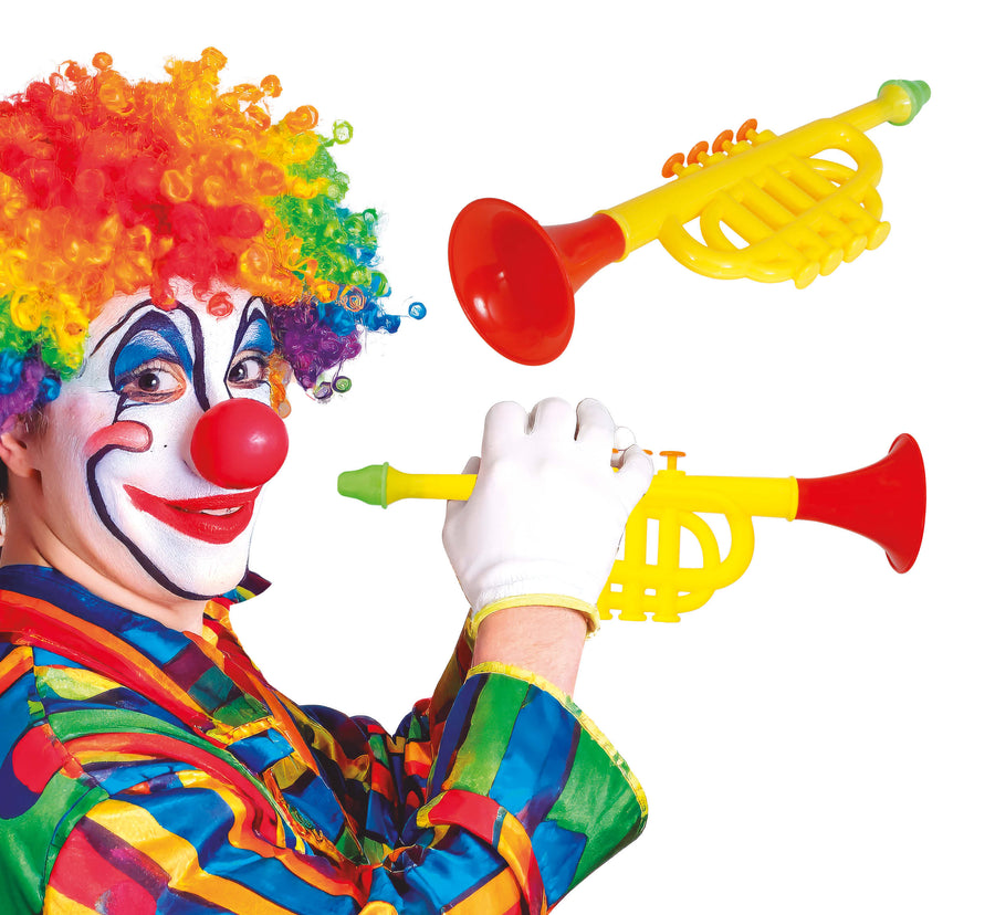 Clown Trompete 32 cm bunt Spielzeugtrompete