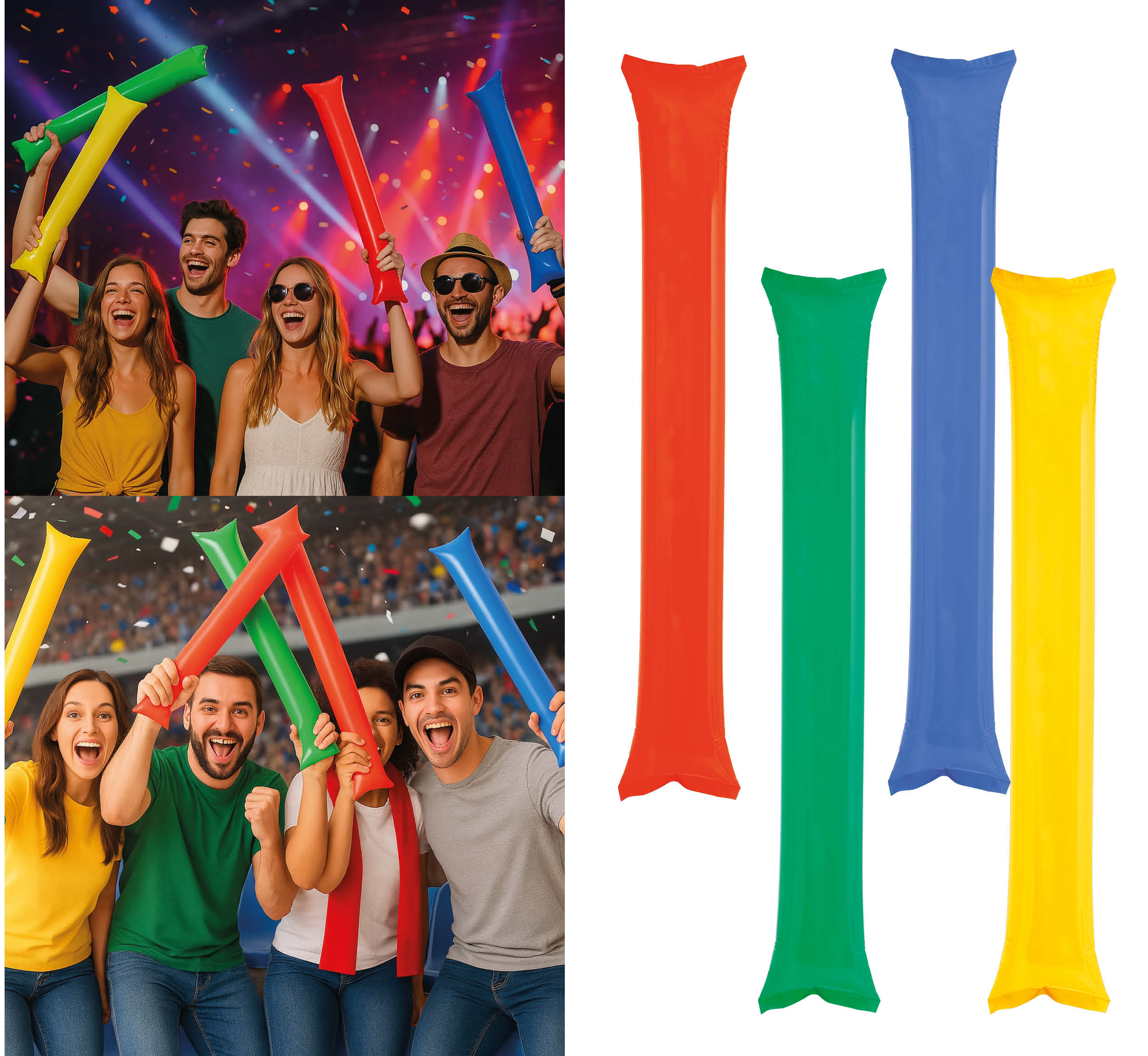 GP27371 – Sport Jubelstöcke Aufblasbar Multicolor – Farbe: Gelb