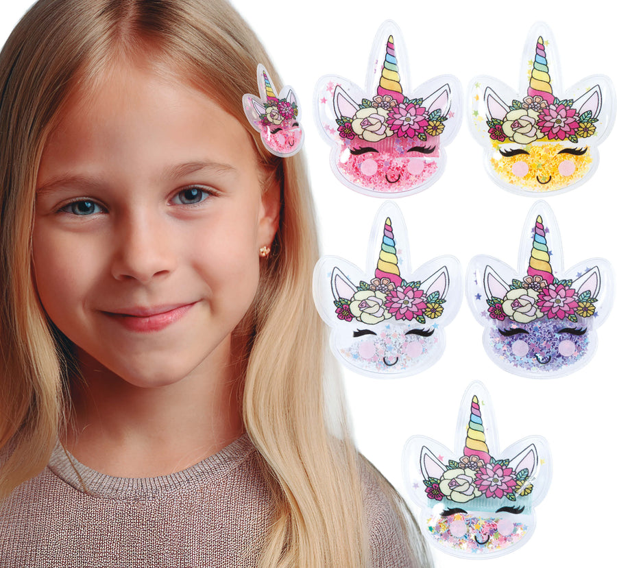 Einhorn Haarclips für Kinder 5 cm 12 Stück