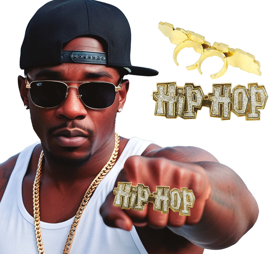 Hip Hop Ring für Erwachsene 10 cm gold