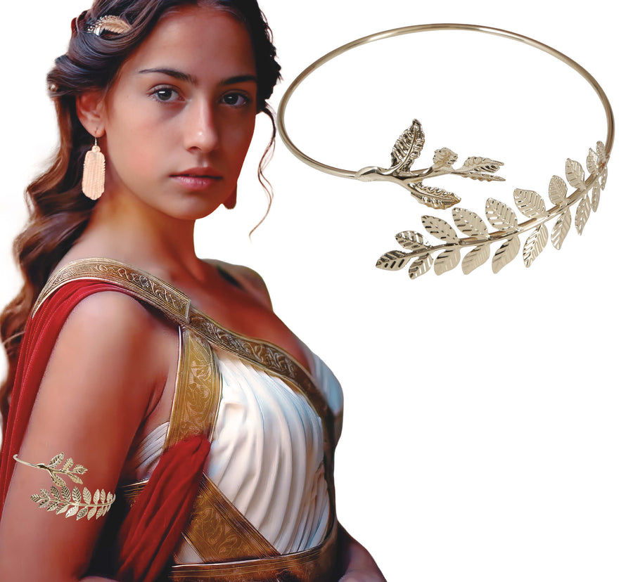 Lorbeer Armreif für Damen gold