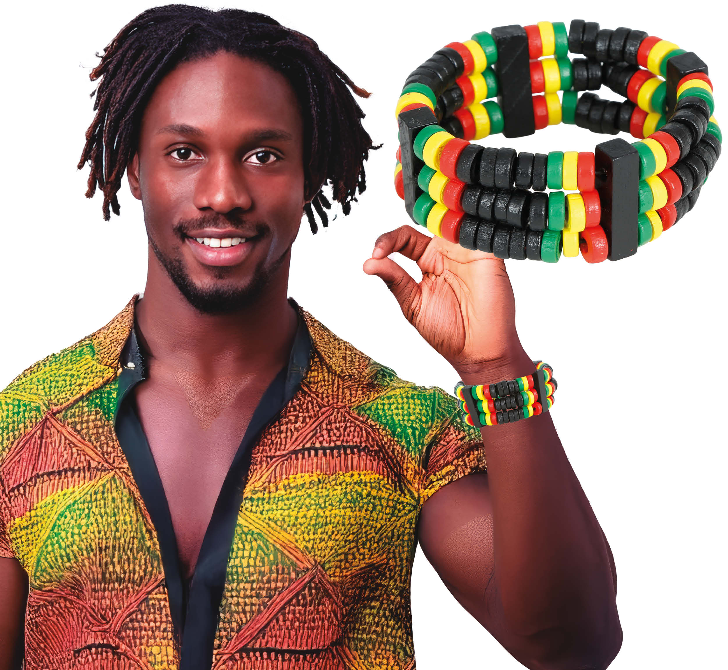 GP27407 – Rastafari Karneval Accessoire – Farbe: Mehrfarbig