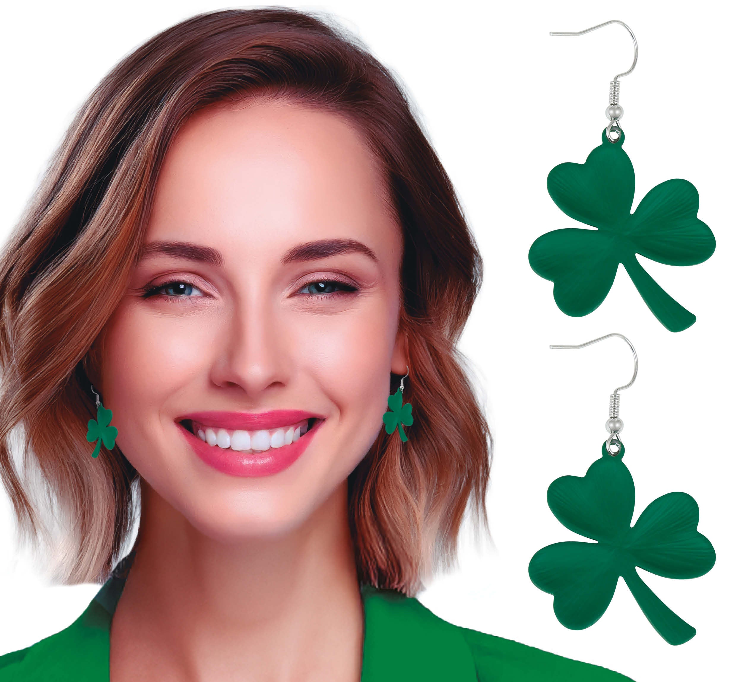 GP27409 – St Patricks Ohrschmuck Kleeblatt – Farbe: GrÜn