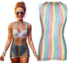 GP27419 – Regenbogen Karneval Netzbodystocking – Farbe: Mehrfarbig