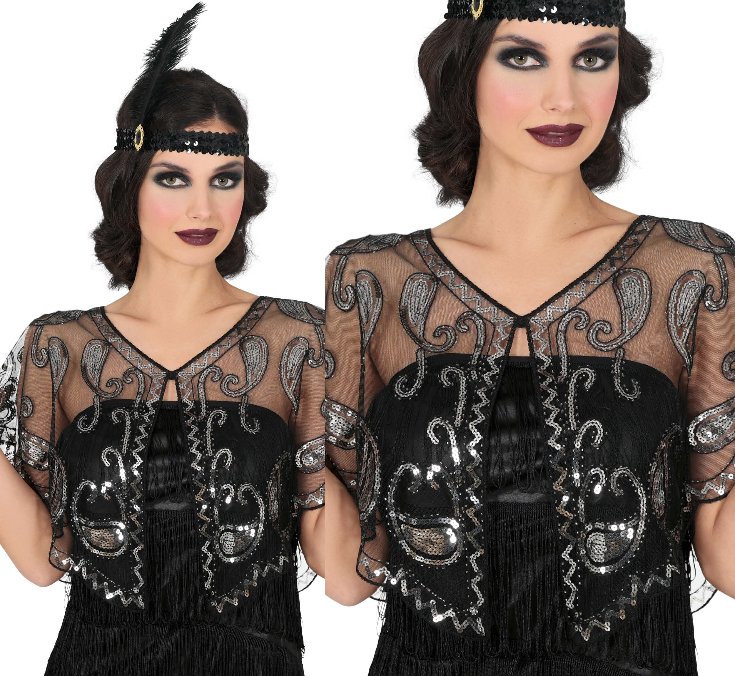 GP27426 – Wüstenprinz Glamour Karneval Kombination – Farbe: Schwarz / Silber