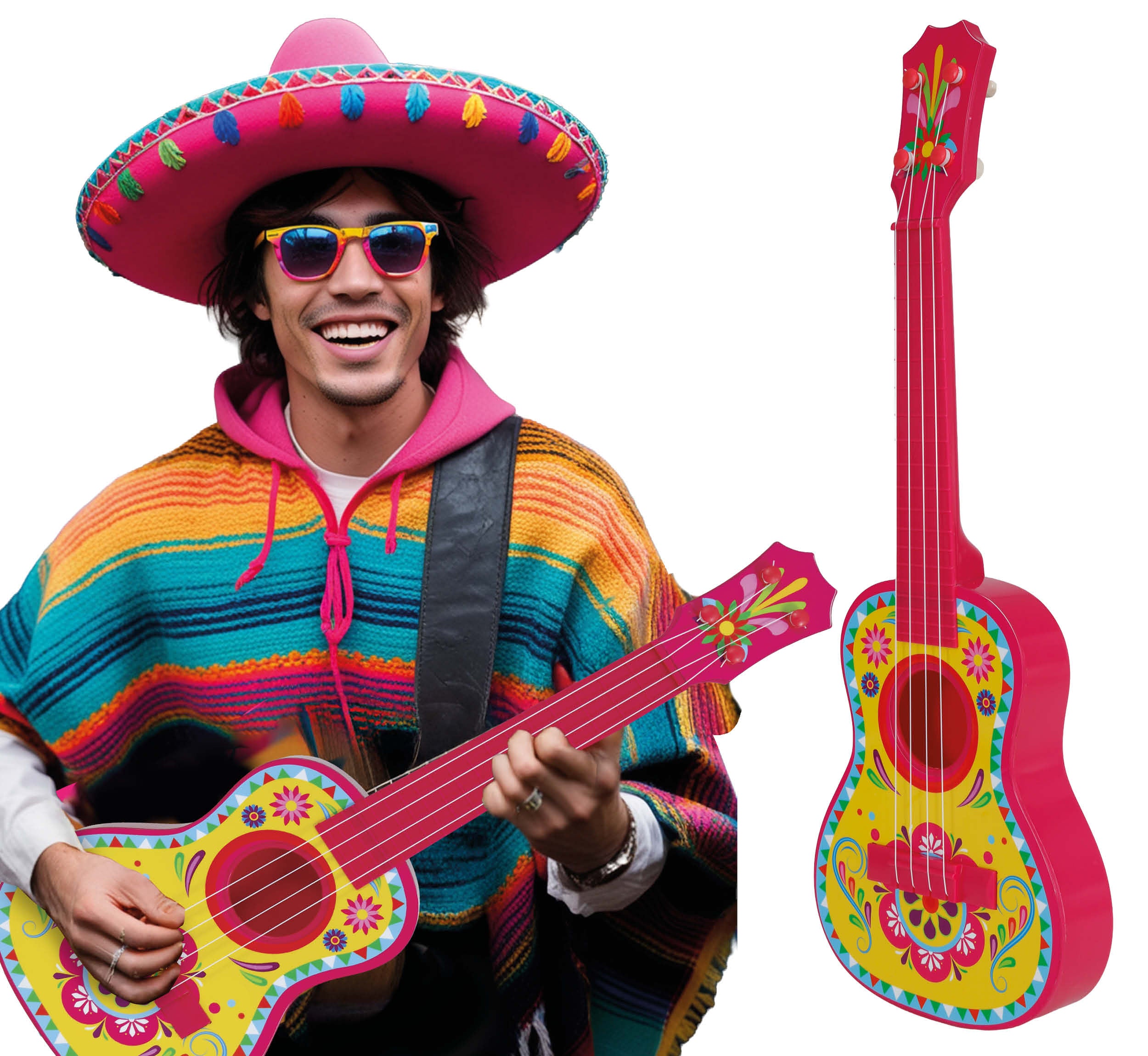 GP27433 – Mexiko Karneval Gitarre Bunte Fiesta – Farbe: Mehrfarbig