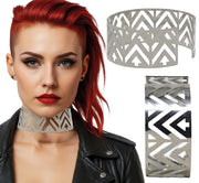 Cyberpunk Choker für Erwachsene silber, Bild 1