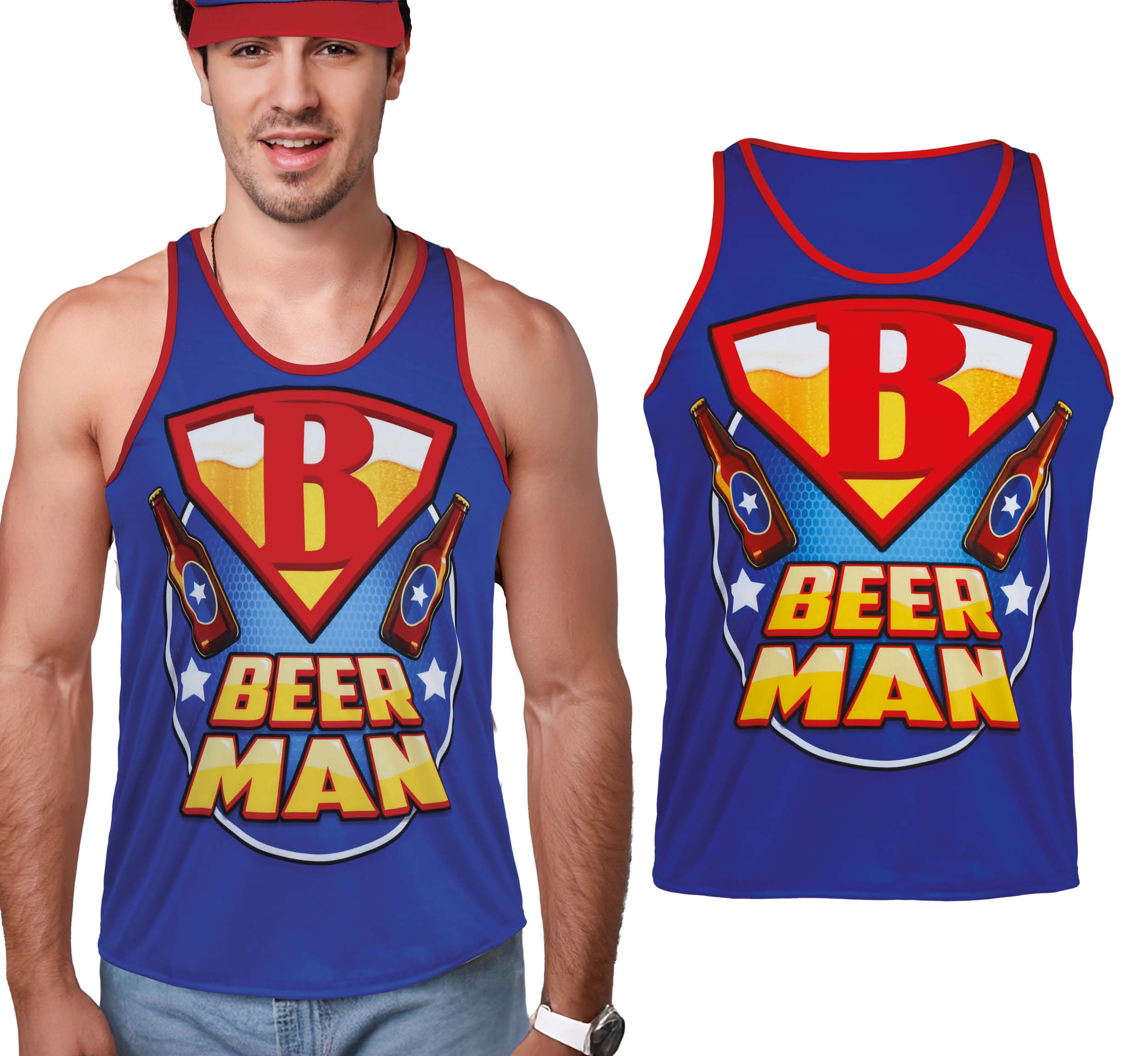 GP27447 – Bierheld Karneval Tanktop – Größe: 52 - 54 (L) – Farbe: Mehrfarbig