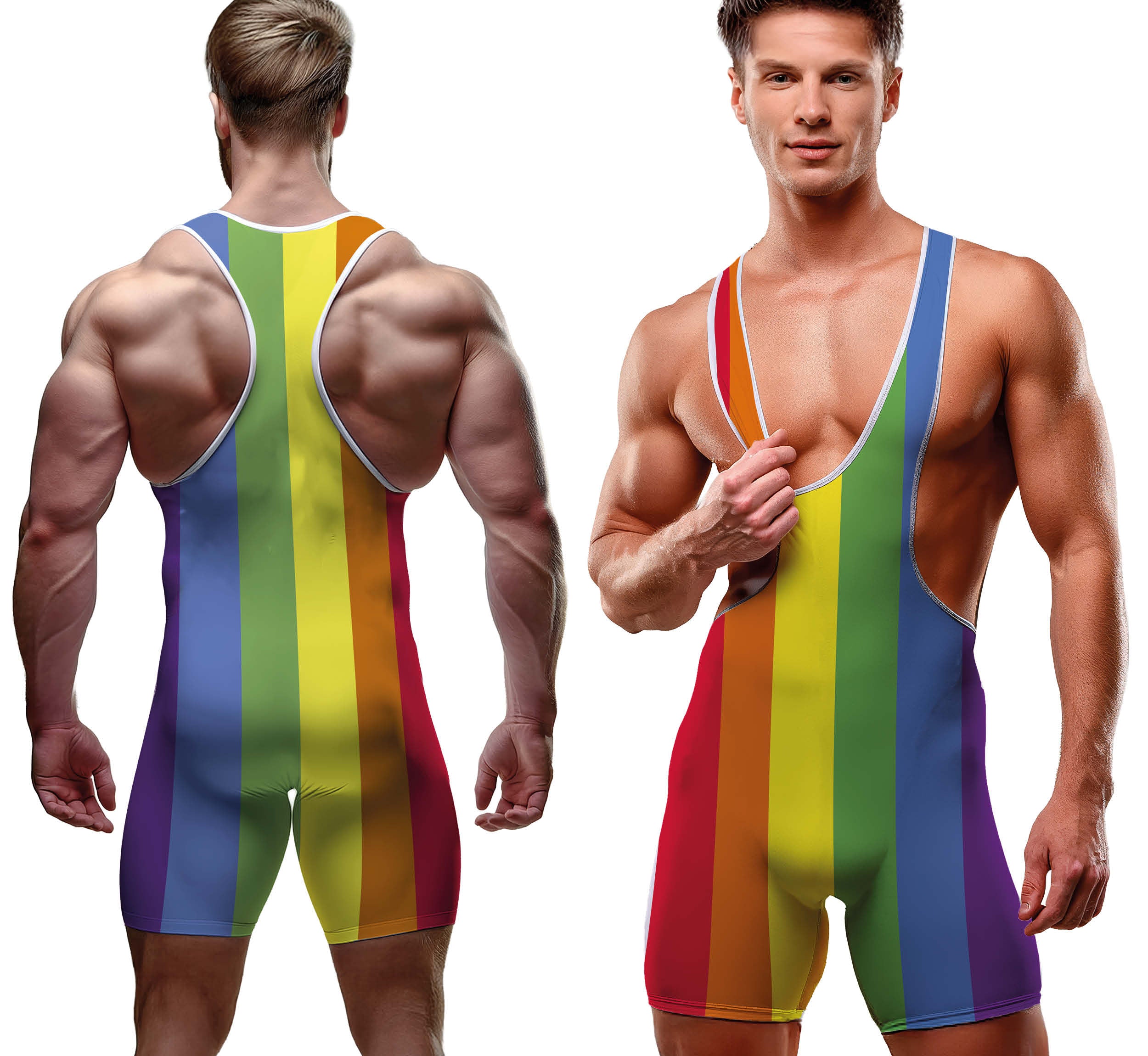 GP27449 – Regenbogen Karneval Kostüm Mehrfarbig – Größe: 52 - 54 (L) – Farbe: Mehrfarbig