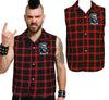 GP27457 – Punk Hemd Anarchie Plaid Rot Schwarz – Größe: 52 - 54 (L), 48 - 50 (M) – Farbe: Mehrfarbig