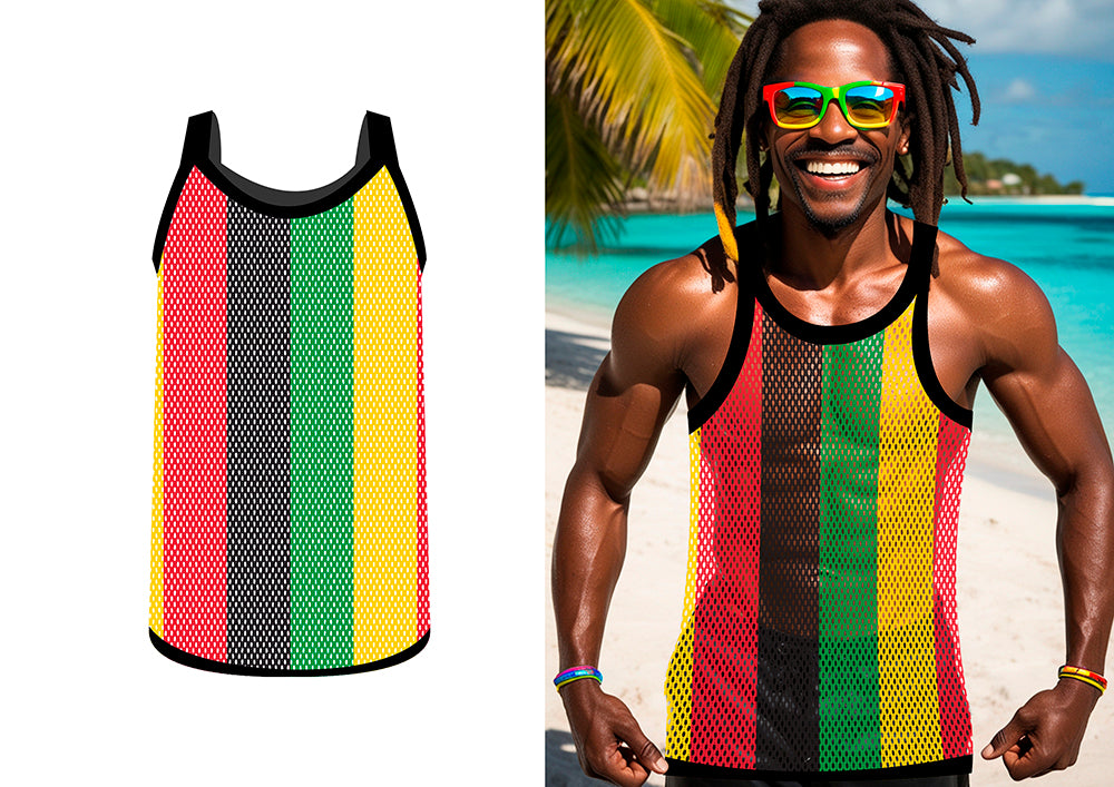 GP27459 – Rastafari Lebensgefühl Karneval – Größe: 52 - 54 (L) – Farbe: Mehrfarbig