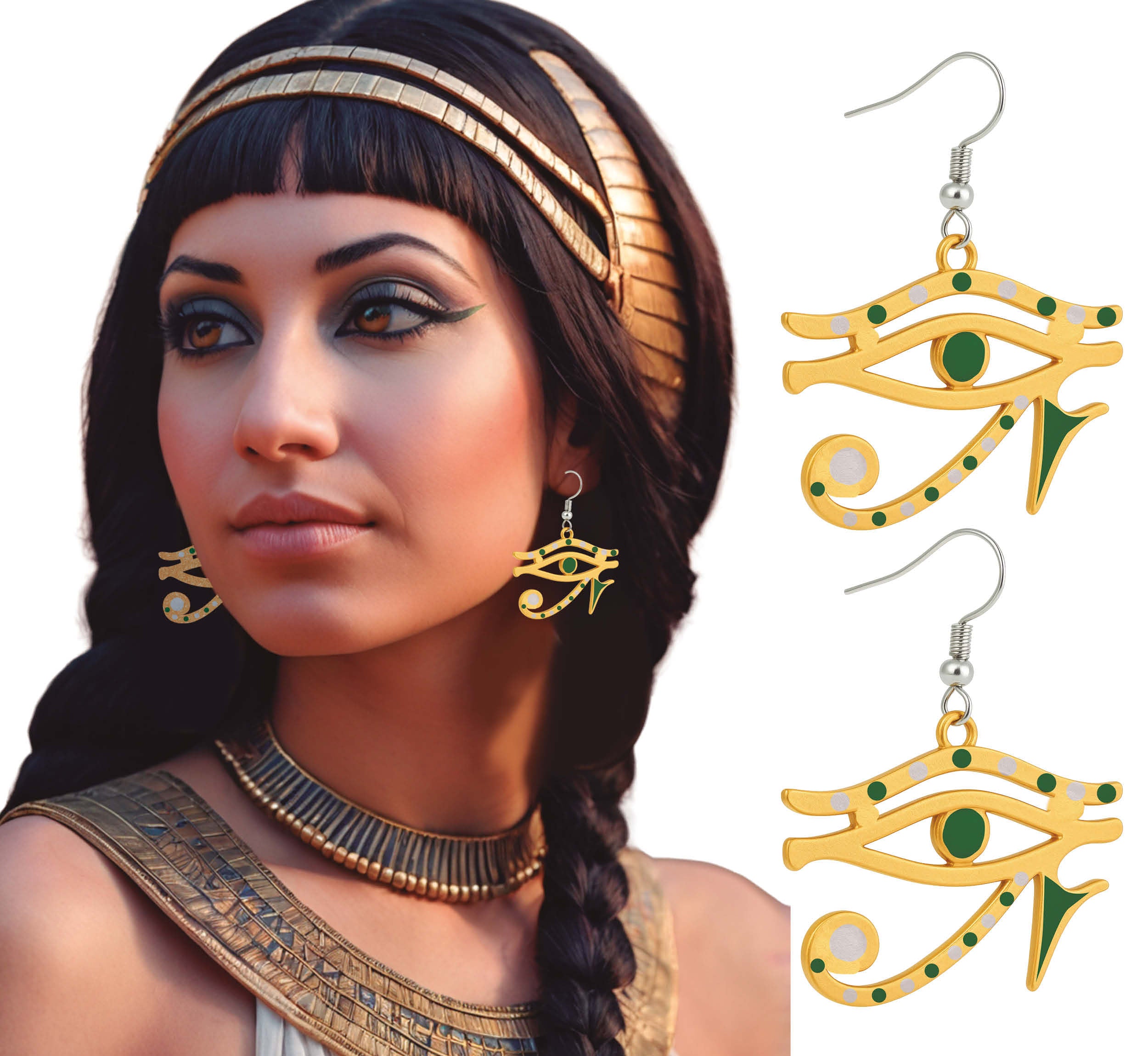 GP27483 – Agyptisches Auge Karneval Ohrschmuck – Farbe: Mehrfarbig