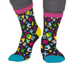 GP27505 – 80S Karneval Socken Bunte Muster – Größe: 37 - 41, 42 - 48 – Farbe: Mehrfarbig