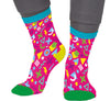 GP27507 – 80S Retro Socken Pink Neon Karneval Bunt – Größe: 37 - 41, 42 - 48 – Farbe: Mehrfarbig