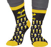 GP27509 – Bierzeit Socken Karneval Cooles Design – Größe: 37 - 41, 42 - 48 – Farbe: Schwarz / Gelb