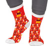 GP27511 – Bier König Socken Karneval – Größe: 37 - 41, 42 - 48 – Farbe: Mehrfarbig