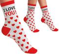 Herz Socken für Erwachsene weiß rot