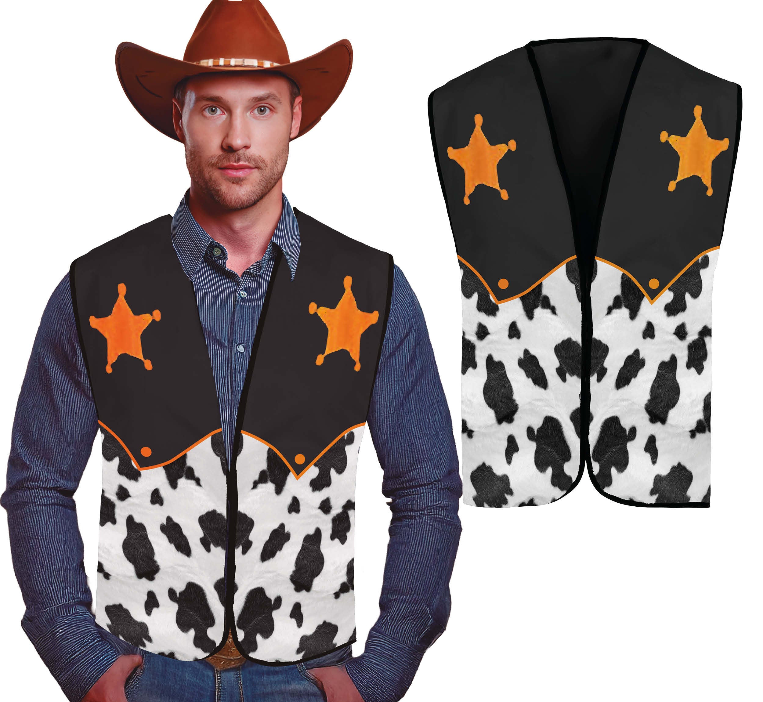 GP27521 – Cowboy Sheriff Weste Wilder Westen – Farbe: Mehrfarbig