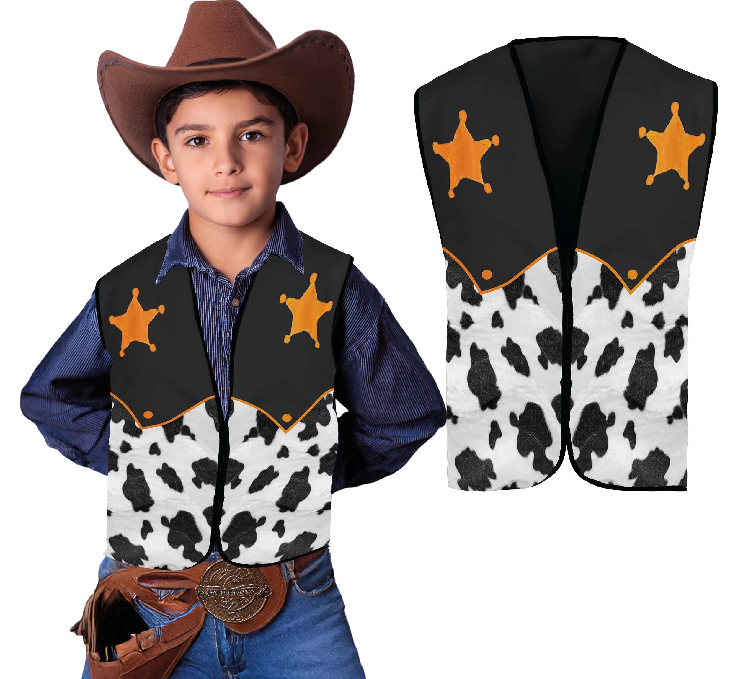 GP27522 – Cowboy Sheriff Weste Kinder Karneval – Farbe: Mehrfarbig