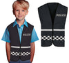 GP27529 – Polizei Abenteuerweste Kinder Karneval – Farbe: Schwarz / Weiß