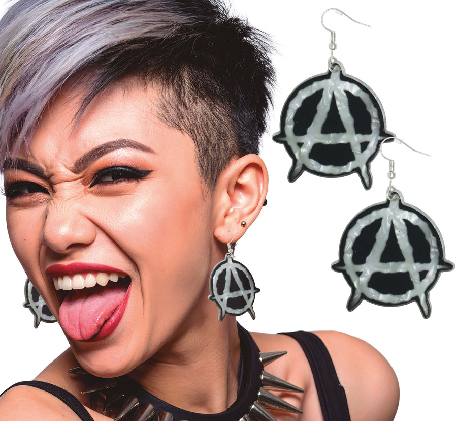 Anarchie Punk Ohrringe für Erwachsene 4 cm