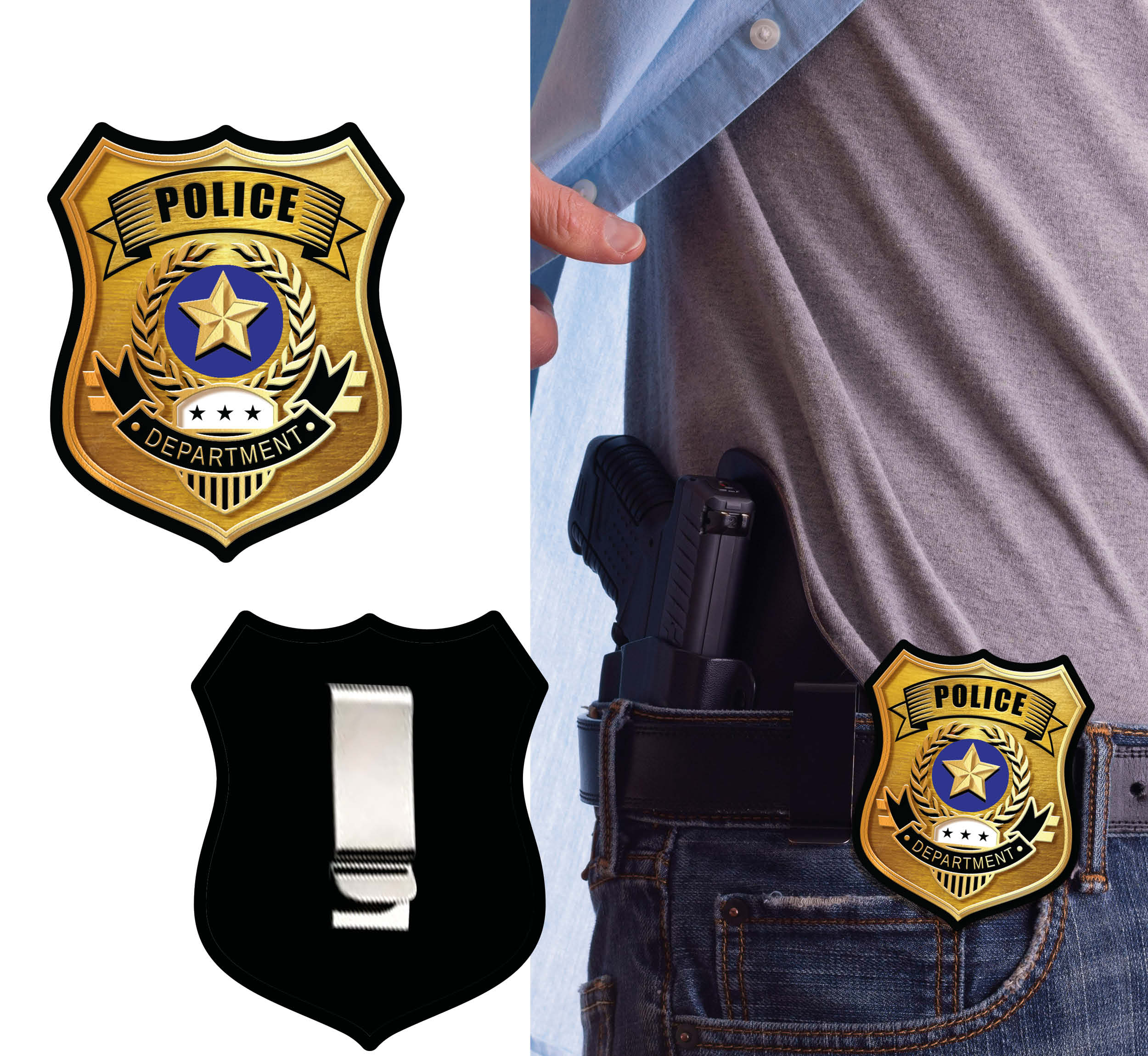 GP27545 – Polizei Emblem Badge Karnevals – Farbe: Mehrfarbig