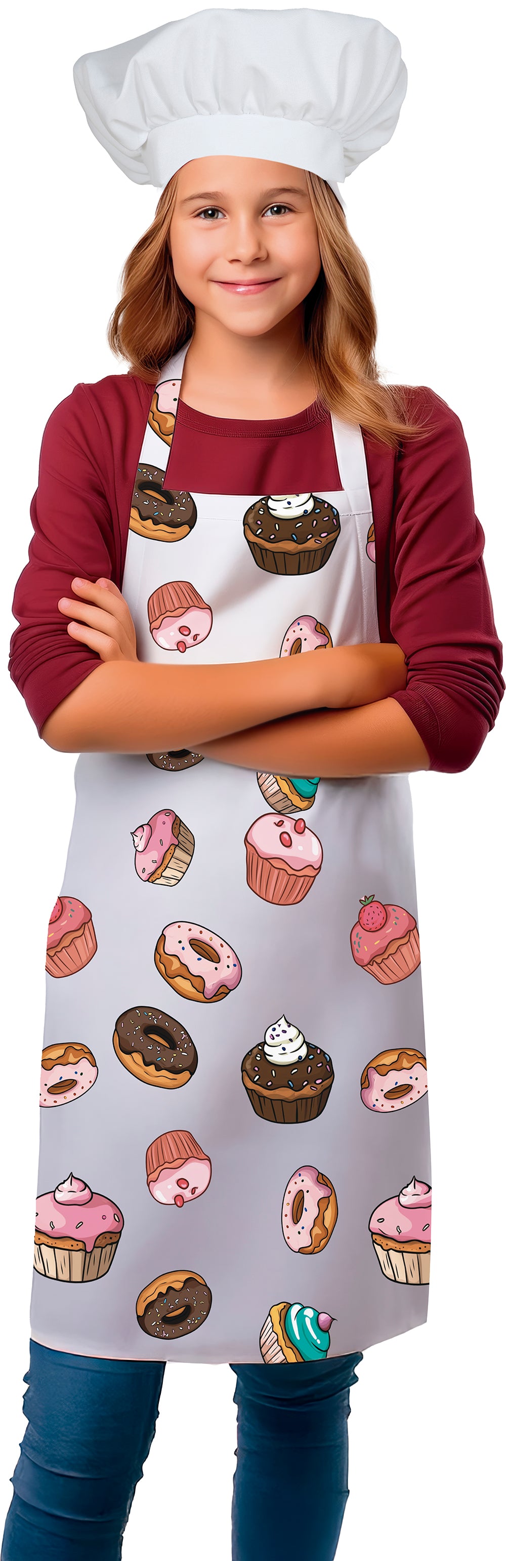 GP27556 – Kochschürze Bunter Karneval – Farbe: Weiß