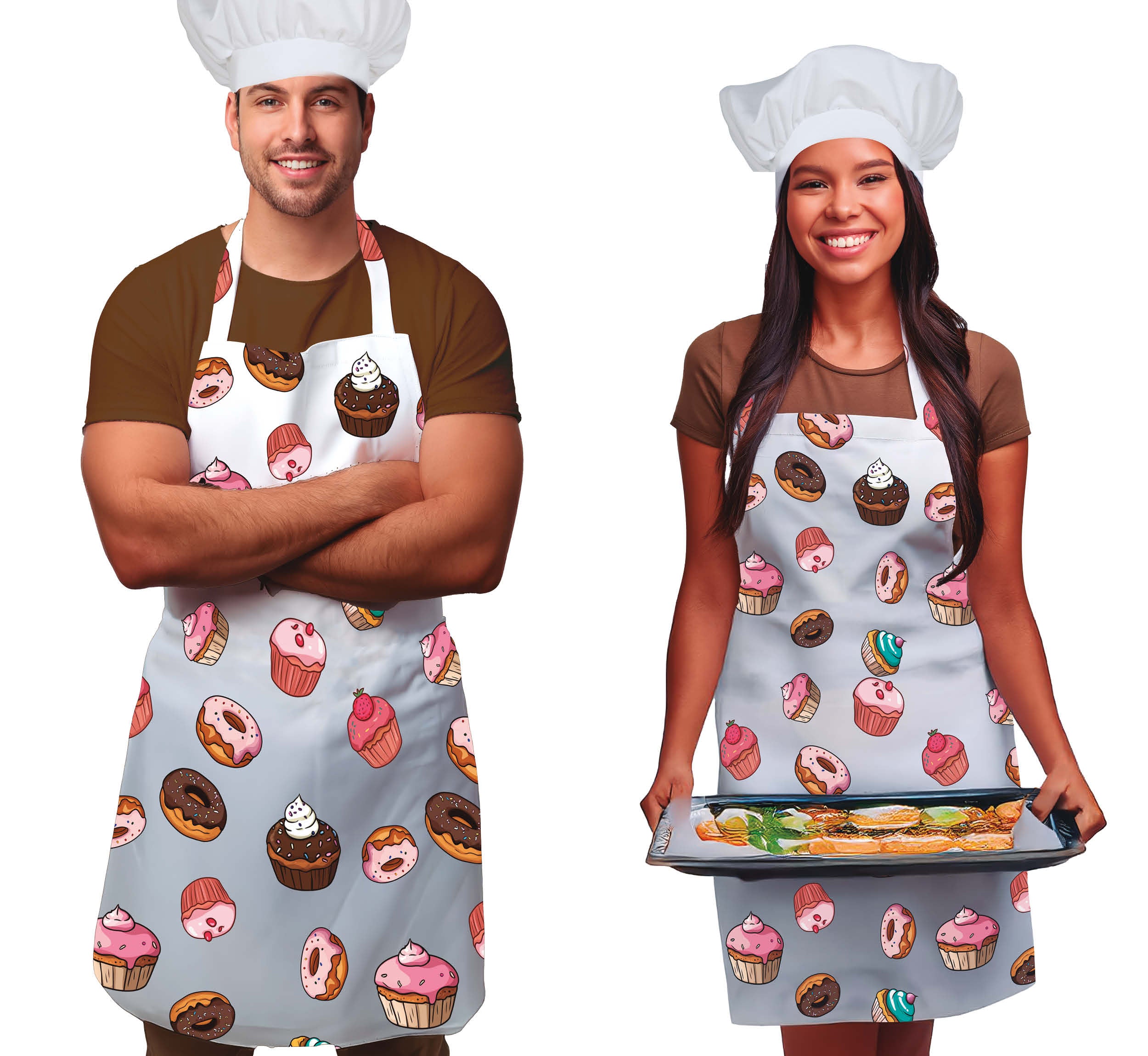 GP27557 – Küche Schürze Bäcker Kostüm Karneval Bäckereien – Farbe: Weiß