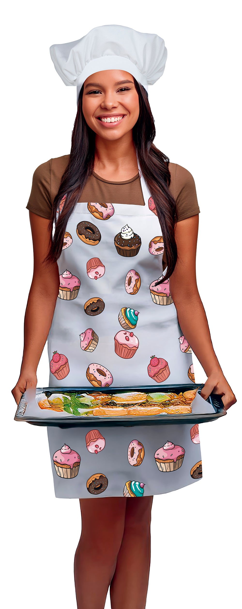 GP27557 – Küche Schürze Bäcker Kostüm Karneval Bäckereien – Farbe: Weiß